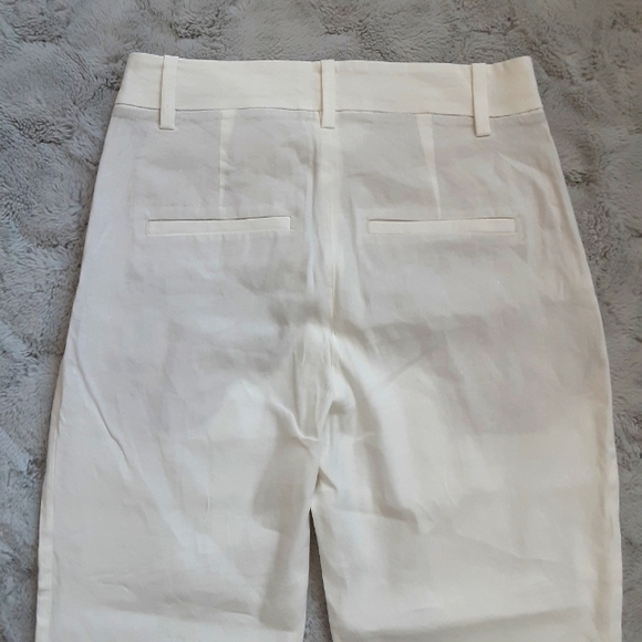 Vince Tapered Cropped Pants linen Blend In Off White Size 2. - Picture 11 of 14